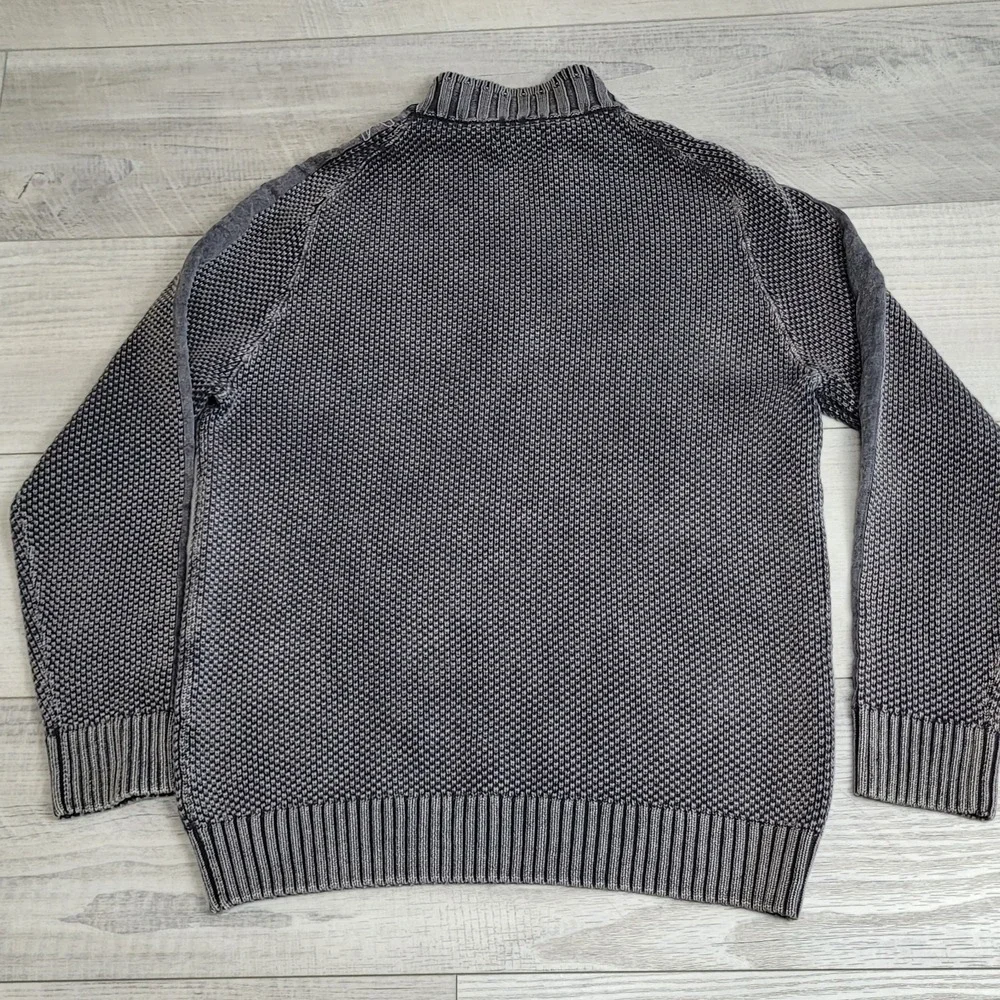 🧥 Carbon 2 Cobalt 1/4 Zip Sweater Men L Gray Hi‑Def Birdseye Heavyweight Preppy